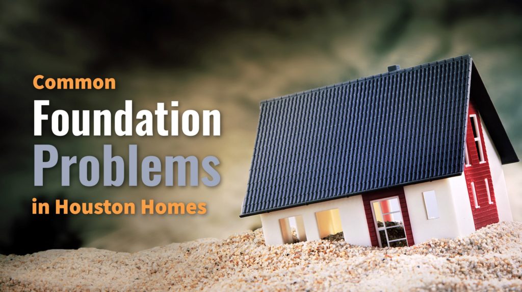 a small house with the words foundation problems in houston homes