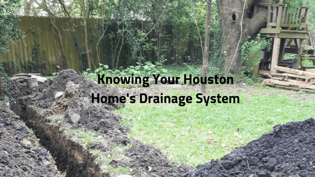 a pile of dirt with the words know your houston home's drainage system