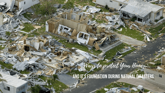 an aerial view of a destroyed house with text overlay