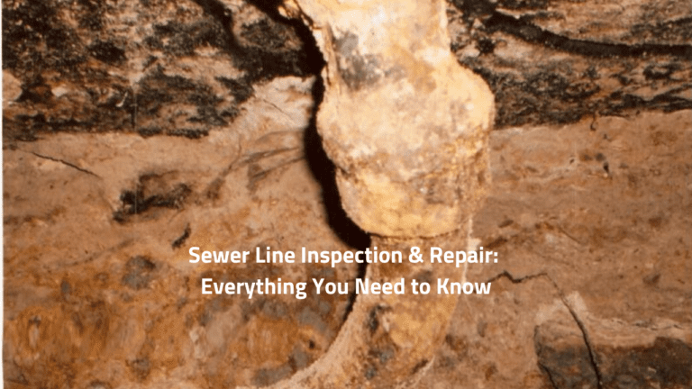 an image of a cave with text saying sever line inspection & repair everything you need to know