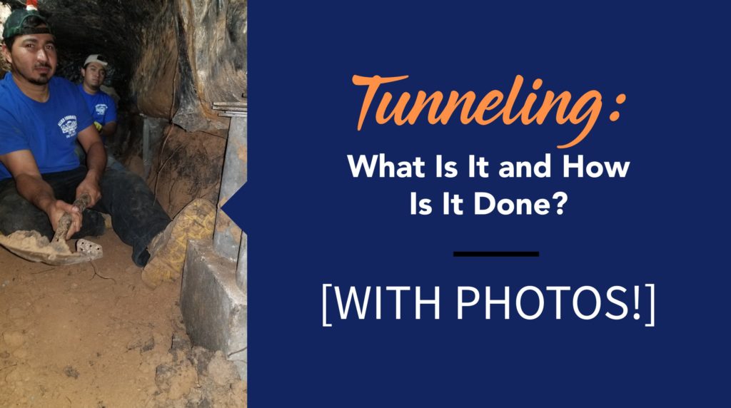 a man sitting in a cave with the words tunneling what is it and how is it done?