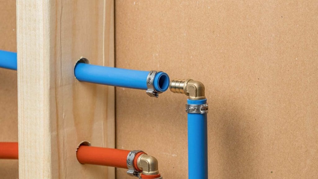 two blue pipes are connected to each other